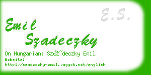 emil szadeczky business card